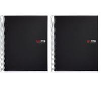 Miquelrius - Cuaderno Notebook The Original, 8 franjas de colores, Cubierta polipropileno opaco, Tamaño A4 (210 x 297 mm), 4 Taladros, 200 Hojas de 70 g/m², Cuadrícula de 5 mm, Color Negro