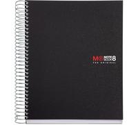 Miquelrius - Cuaderno Notebook The Original, 8 franjas de colores, Cubierta polipropileno opaco, Tamaño A5 (148 x 210 mm), 2 Taladros, 200 Hojas de 70 g/m², Rayado Horizontal 7 mm, Color Negro