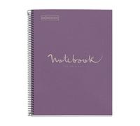 Miquelrius - Cuaderno Reciclado A4, 80 Hojas de 80 g/m², Rayado Horizontal 7 mm, Libreta de papel reciclado (recuperado Post-Consumo), 1 Franja de Color, 4 Taladros, Cubierta Reciclada, Eco Lavanda