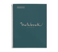 Miquelrius - Cuaderno Reciclado A4, 80 Hojas de 80 g/m², Rayado Horizontal 7 mm, Libreta de papel reciclado (recuperado Post-Consumo), 1 Franja de Color, 4 Taladros, Cubierta Reciclada, Eco Marino