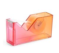 Miquelrius - Dispensador de cinta adhesiva 126 x 62 x 36 mm, Porta celo para oficina, escuela, manualidades y washi tape, Poliestireno y metal, Porta cintas degradado Naranja/Rojo