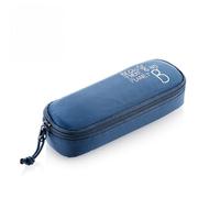 Miquelrius - Estuche Escolar Ovalado, Portatodo con Cremallera, Nylon Reciclado, Un Compartimento, Estuche para Lápices, Bolígrafos y Accesorios, 205 x 45 x 60 mm, Azul