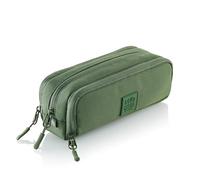 Miquelrius - Estuche Escolar Triple Organizador, Portatodo Reciclado con 3 Compartimentos, Bolsillos Internos, Cremalleras, Etiqueta Silicona, Vuelta al Cole, 21 x 7 x 9 cm, Raw Verde
