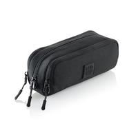 Miquelrius - Estuche Escolar Triple Organizador, Portatodo Reciclado con 3 Compartimentos, Bolsillos Internos, Cremalleras, Etiqueta Silicona, Vuelta al Cole, 21 x 7 x 9 cm, Raw Negro