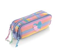 Miquelrius - Estuche Escolar Triple Organizador, Portatodo Reciclado con 3 Compartimentos, Bolsillos Internos, Tiradores de Colores, Lentejuelas, Vuelta al Cole, 21 x 7 x 9 cm, Colorful