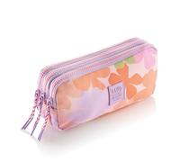 Miquelrius - Estuche Escolar Triple Rectangular, Portatodo Reciclado con 3 Compartimentos, Cremalleras de Plástico, Tiradores de Cuerda, Vuelta al Cole, 21 x 7,5 x 10,5 cm, Acuarela