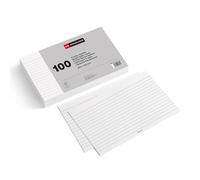 Miquelrius - Flashcards, Tarjetas para Estudio, 100 Fichas Rayadas, Tamaño 200 x 125 mm, Cartulina Blanca 200 g/m², Material de oficina y escolar para la vuelta al cole