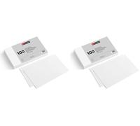 Miquelrius - Flashcards, Tarjetas de estudio y preparación para oposiciones, 100 Fichas lisas para notas, Tamaño 200 x 125 mm, Fichas de cartulina, Material de oficina y escolar (Paquete de 2)