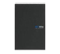 Miquelrius - Cuaderno A5, Notebook The Original, Reporter, 4 Franjas de Colores, 120 Hojas Cuadriculadas 5 mm, Papel 70 g/m², 2 Taladros, Cubierta de Cartón Compacto, Color Negro