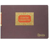 Miquelrius - Libro de Contabilidad, Clase R, 4º Apaisado 220 x 151 mm, Rayado Cuentas Corrientes (M.D.H.S), 100 Hojas de 90 g/m², Forrado en Tela, Lomo Engomado