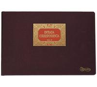 Miquelrius - Libro de Contabilidad, Clase R, Apaisado, Folio Natural 215 x 315 mm, Rayado Entrada de Correspondencia, 100 Hojas SIN numerar de 102 g/m², Forrado en Tela, Lomo Engomado