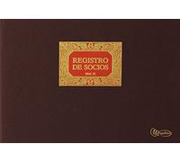 Miquelrius - Libro de Contabilidad, Clase R, Apaisado, Folio Natural 215 x 315 mm, Rayado Registro de Socios, 100 Hojas de 102 g/m², Forrado en Tela, Lomo Engomado