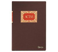 Miquelrius - Libro de Contabilidad Folio, Actas, 100 Hojas | 220 x 315 mm, Papel 102 g/m², Foliadas, Forrado en Tela, Lomo Engomado, Detalles en Stamping, Corte Azul, Clase R