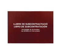 Miquelrius - Libro de Subcontratación A4 Apaisado, Modelo 89 | Catalán/Valenciano y Castellano, 20 Hojas Foliadas, Papel Autocopia 56 g/m², Encolado, Cubierta Cartulina 220 g/m²