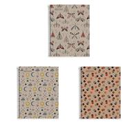 Miquelrius - Lote de 3 Cuadernos A4, Cuadrícula 5 mm, Papel reciclado de 80 g/m², 80 Hojas de un color, Cuadernos reciclados, Espiral, Cuadernos cuadriculados, Eco Mariposas + Mystic + Confetti