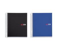 Miquelrius - Lote de Cuaderno A5 cuadriculado The Original, Polipropileno, 200 Hojas de 70 g/m², Negro + Cuaderno A5 cuadriculado The Original, Polipropileno, 200 Hojas de 70 g/m², Azul