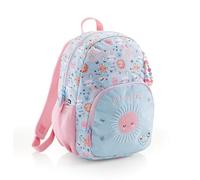 Miquelrius - Mochila escolar doble compartimento, Doble cremallera, Poliéster reciclado, Asas regulables, Espalda acolchada, Tiradores metálicos, Mochila 24 litros, Colección Sun Vibes