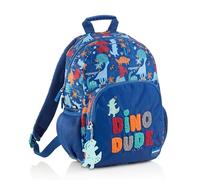 Miquelrius - Mochila Escolar Infantil, Doble Compartimento, Bolsillos Laterales, Mochila Reciclada RPET, Capacidad 12 Litros, Ligera y Resistente, Cierre Cremallera, Fun Dino