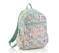 Miquelrius - Mochila escolar infantil, Triple compartimento, Fabricada con botellas recicladas, Capacidad 14 litros, Cierre de doble cremallera, Bolsillo organizador, Asas ergonómicas, Happy Flower