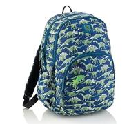 Miquelrius - Mochila Escolar Primaria Triple 27L, Azul, Fossil | Material Reciclado, Bolsillos Laterales, Base Reforzada, Adaptable a Carro, Brilla en la Oscuridad, Vuelta al Cole