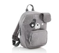 Miquelrius - Mochila infantil doble con forma de perro, Cremalleras de plástico, Asas regulables, Espalda acolchada, Tiradores metálicos, Cierre clic en el pecho, Portanombre, 5 litros, 27x20x10 cm