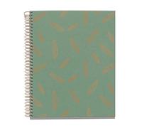 Miquelrius - Notebook A5 (148 x 210 mm), Cuadrícula 5 mm, 120 Hojas de 70 g/m², Cubierta de cartón con detalles en cobre, 4 Franjas de color, Espiral cobre, Colección Feeling Mallorca, Hojas