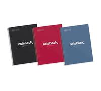 Miquelrius - Pack 3 cuadernos A4, Notebook Emotions Intensos, 80 Hojas 90 g/m², Libretas cuadriculadas 5 mm, Tapa dura y espiral, 4 Taladros, Ideales para la vuelta al cole o la oficina