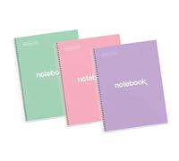 Miquelrius - Pack 3 Cuadernos A4 Punteados Dots, 80 Hojas, Tapa Dura Cartón
