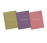Miquelrius - Pack 3 cuadernos A4 reciclados, 80 Hojas 80 g/m², Libretas cuadriculadas 5x5 mm, Papel reciclado (recuperado Post-Consumo), 1 Franja de Color, 4 Taladros para archivar, Tapa Reciclada