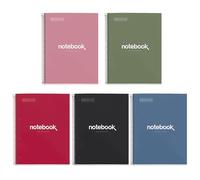 Miquelrius - Pack 5 cuadernos A4, Notebook Emotions Intensos, 80 Hojas 90 g/m², Libretas cuadriculadas 5 mm, Tapa dura y espiral, 4 Taladros, Ideales para la vuelta al cole o la oficina
