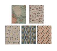 Miquelrius - Pack 5 cuadernos A4 reciclados, 80 hojas recicladas de 80 g/m², Libreta cuadriculada, 1 banda de color a juego con la cubierta reciclada, 4 taladros