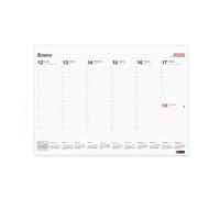 Miquelrius - Planificador 2026 semanal Basic, Planning de sobremesa, Calendario A3: 420 x 296 mm, Con espacio para anotar, Vade semana vista, Encolado, Español