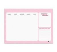 Miquelrius - Planning Sobremesa Encolado, Planner A4 (296 x 210 mm), Planificador Atemporal, 54 Hojas, Color Rosa y Blanco