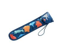 Miquelrius - Portaflautas DINOS ligero y resistente, Tamaño: 85 x 365 x 5 mm, Porta flautas escolar con funda acolchada y cierre de velcro superior, Cinta para colgar, Material escolar