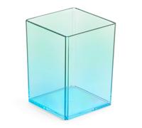 Miquelrius - Portalápices 75 x 101 x 75 mm, Cubilete para oficina, escritorio o estudio, Almacenamiento de útiles y organizador, Poliestireno, Degradado Azul/Verde