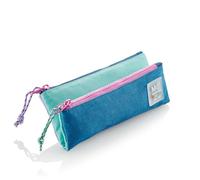 Miquelrius - Portatodo Doble Compartimento, Estuche Escolar Mini, Cierres Cremalleras de plástico Resistente, Tiradores metálicos, Portatodo Estuche de 200 x 90 x 15 mm, Rider Purple