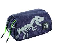 Miquelrius - Portatodo Doble Compartimento, Estuche Escolar Rectangular, Cierres Cremalleras de plástico Resistente, Tiradores metálicos, Portatodo Estuche con Tapa de 200 x 110 x 75 mm, T-Rex
