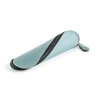 Miquelrius - Portatodo Ovalado, Estuche de símil Piel con Cremallera Curvada para Apertura Plana, Guarda lápices bolígrafos o Accesorios, 200 x 50 x 50 mm, Infinity Azul