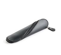 Miquelrius - Portatodo Ovalado, Estuche de símil Piel con Cremallera Curvada para Apertura Plana, Guarda lápices bolígrafos o Accesorios, 200 x 50 x 50 mm, Infinity Negro