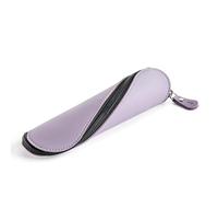 Miquelrius - Portatodo Ovalado, Estuche de símil Piel con Cremallera Curvada para Apertura Plana, Guarda lápices bolígrafos o Accesorios, 200 x 50 x 50 mm, Infinity Malva