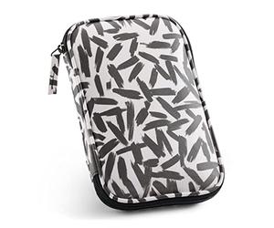 Miquelrius - Portatodo Rectangular, Organizador de Cables, Tamaño 215 x 140 x 15 mm, Cubierta Símil Piel, Diseño Trazos