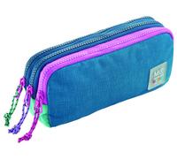 Miquelrius - Portatodo Triple Compartimento, Estuche Escolar Rectangular, Cierres Cremalleras de plástico Resistente, Tiradores metálicos, Portatodo Estuche de 210 x 105 x 60 mm, Rider Purple