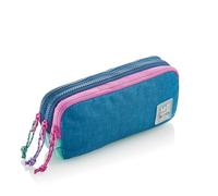Miquelrius - Portatodo Triple Compartimento, Estuche Escolar Rectangular, Cierres Cremalleras de plástico Resistente, Tiradores metálicos, Portatodo Estuche de 210 x 105 x 60 mm, Rider Purple