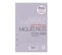 Miquelrius, Recambio agenda anillas 16 meses (Septiembre 2022 Diciembre 2023), Día por Página, Catalán, Blanco, Tamaño Activa 117 x 182 mm (aprox A6)