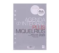 Miquelrius, Recambio agenda anillas 16 meses (Septiembre 2022 Diciembre 2023), Semana Vista, Español, Blanco, Tamaño Plus 155 x 213 mm (aprox A5)