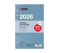 Miquelrius - Recambio agenda anillas 2026, 16 meses, Día Página, Recambio diario para agenda de anillas, Similar A6+ (117 x 182 mm), Repuesto para agenda 6 anillas, CAT-EN-PT
