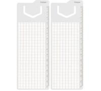 Miquelrius - Regla marcapáginas 15 cm con bloc de notas adhesivas cuadriculadas 50 x 125 mm, 32 hojas para agendas, cuadernos y planificación diaria, Plan&Mark XL cuadrícula (Paquete de 2)