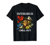Mira Algunos pájaros y relájate Divertido Witty Meme Bird Watch Camiseta gráfica económica, Hombre, Negro, L