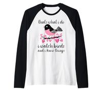 Mira cómo los pájaros Saben Cosas Minimalista Patio Trasero Camiseta Manga Raglan