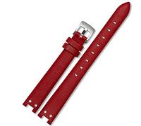 Mira correa para Anne Klein Watchband Notch Ak Girl Simple Elegant Bindo Small Dial Retro Watch Band 12 mm White/Red-Steel/12 mm